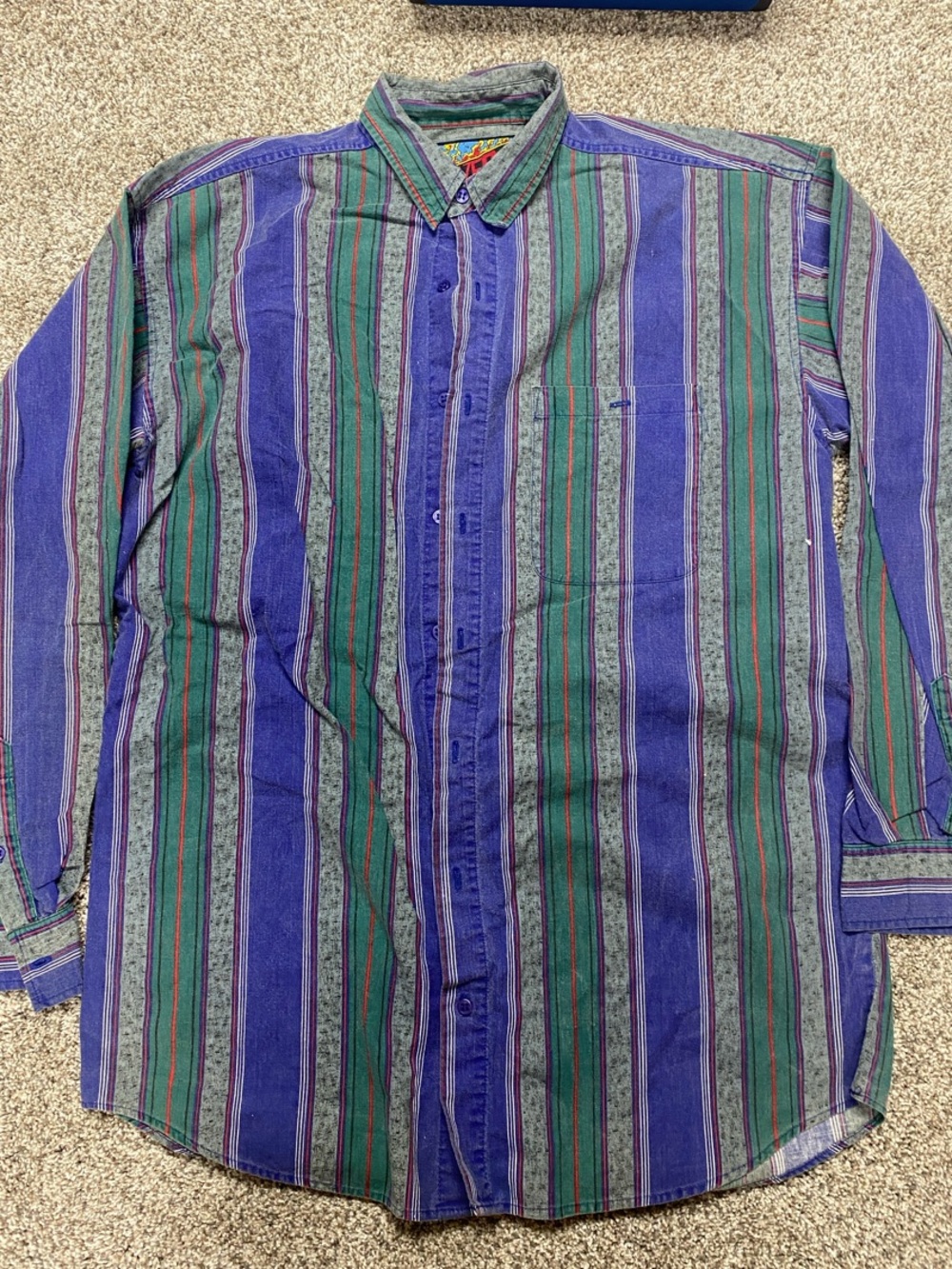 Vintage 1990’s Men’s long sleeve button down shirt Blazer Firenze Large Tall